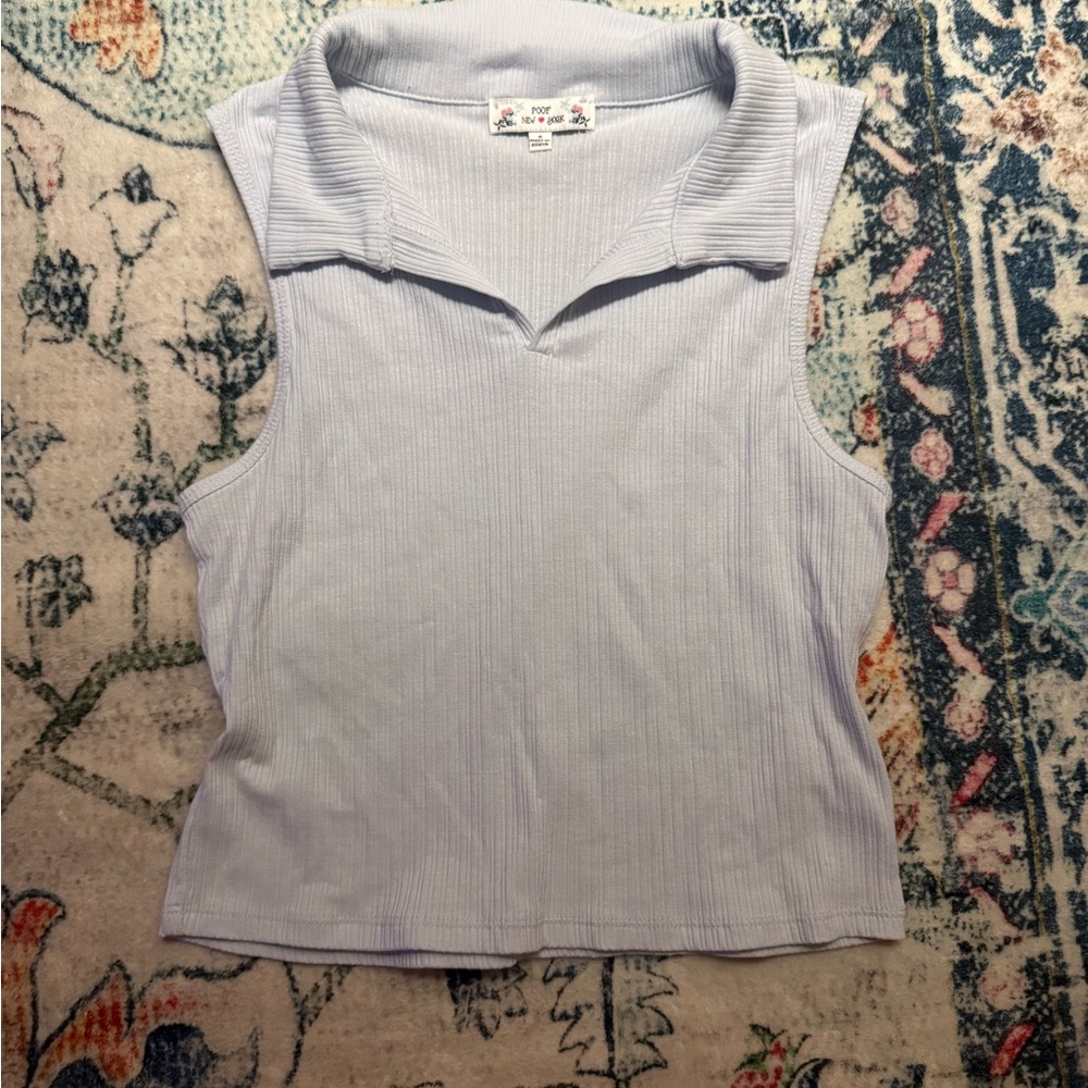 JoyLab Light Blue Ribbed Tank Top